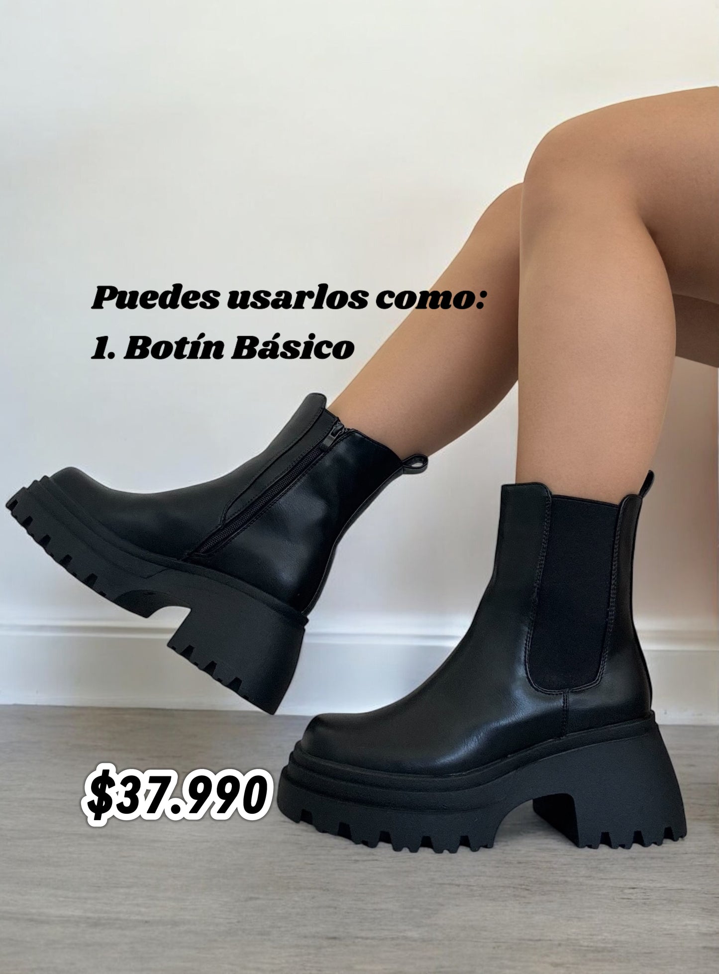 Botín Florencia 3 en 1 Negro🖤