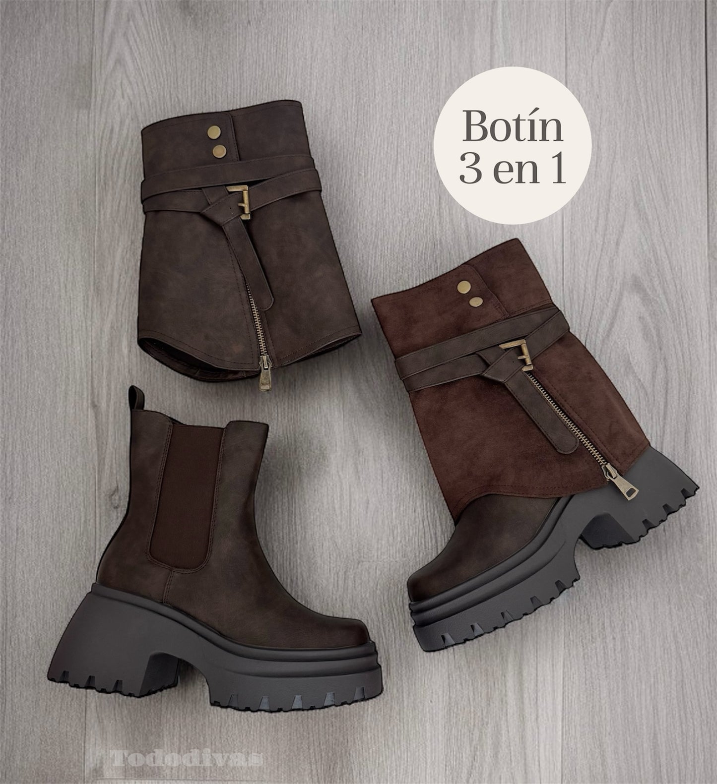 Botín Florencia 3 en 1 Café🤎