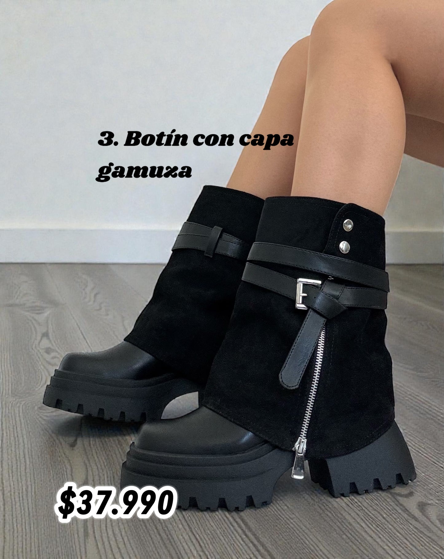 Botín Florencia 3 en 1 Negro🖤
