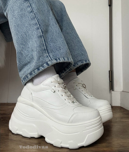 Zapatillas Plataforma Emma blancas