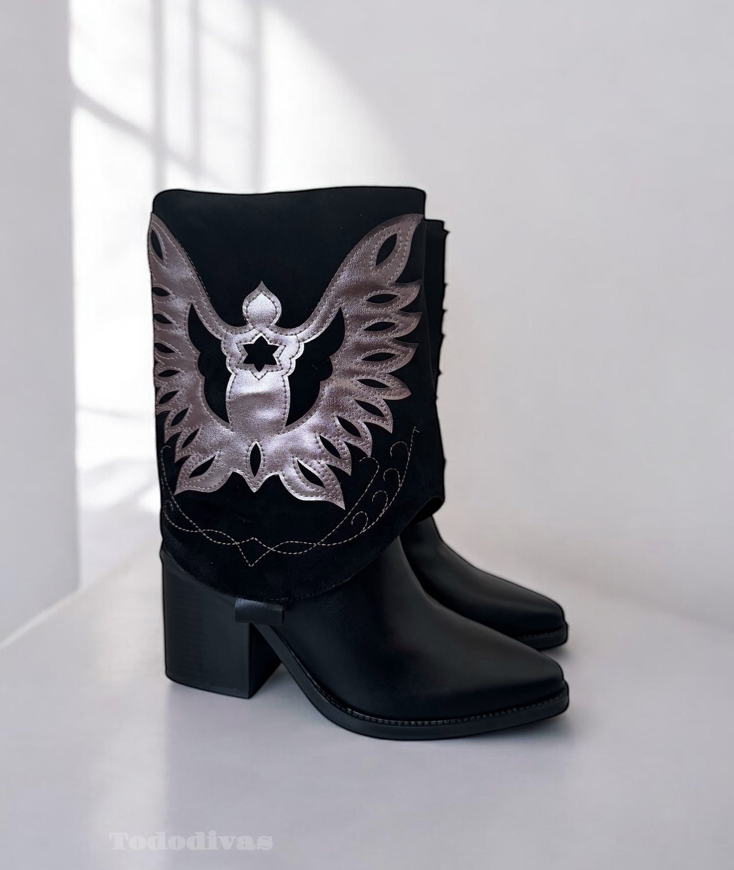 Bota Texana 2 en 1 Negra