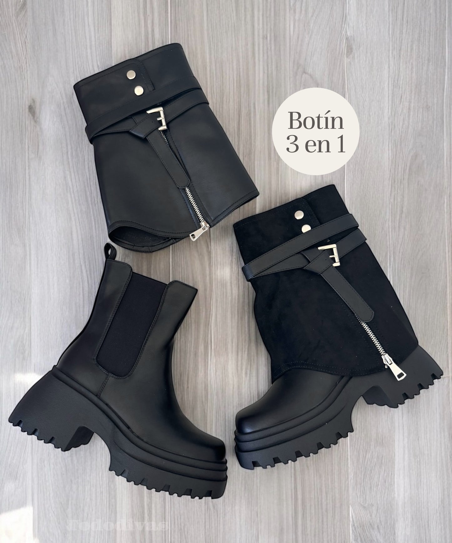 Botín Florencia 3 en 1 Negro🖤